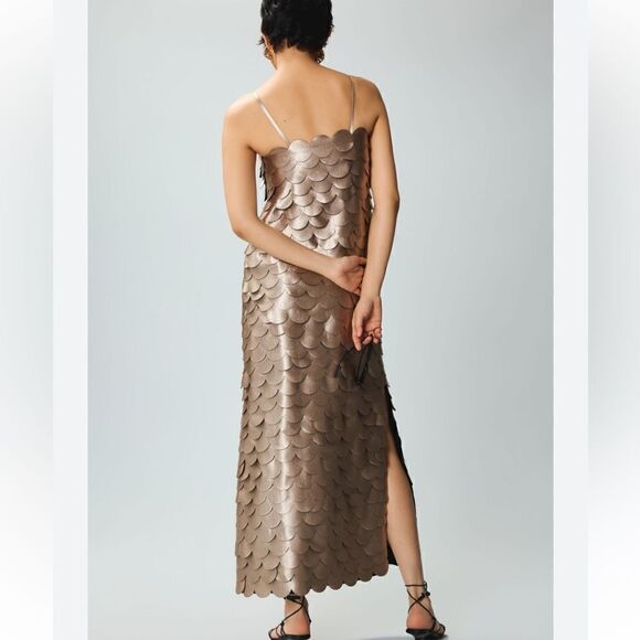 Anthropologie x SAU  Escamas Metallic Textured Maxi Dress - Picture 5 of 8
